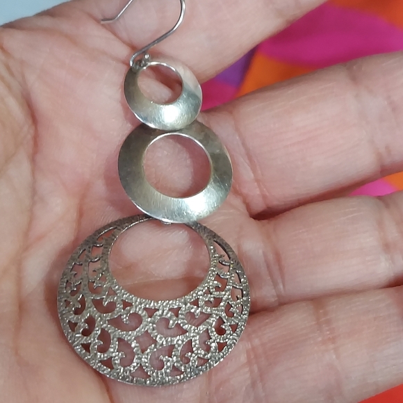 Vintage Sterling Silver Filigree Cascade Earrings - Picture 7 of 14